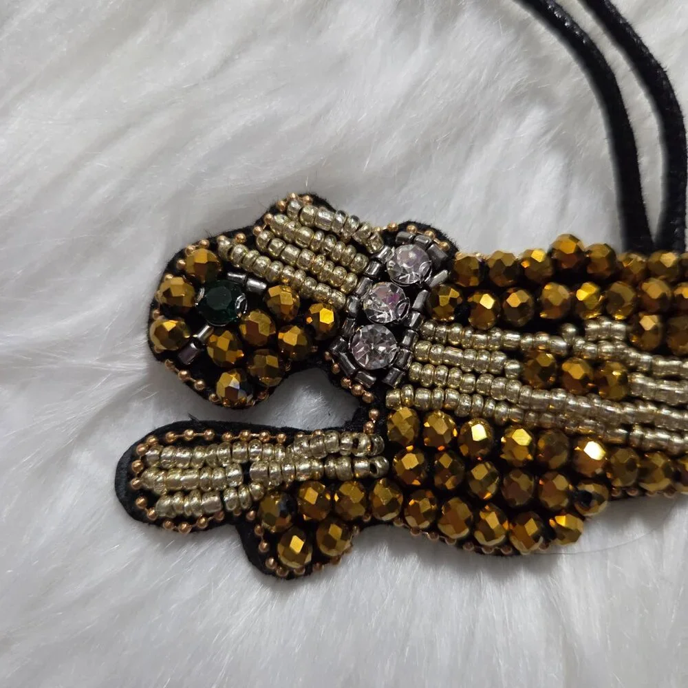 Beaded Leopard Design Bag Charm